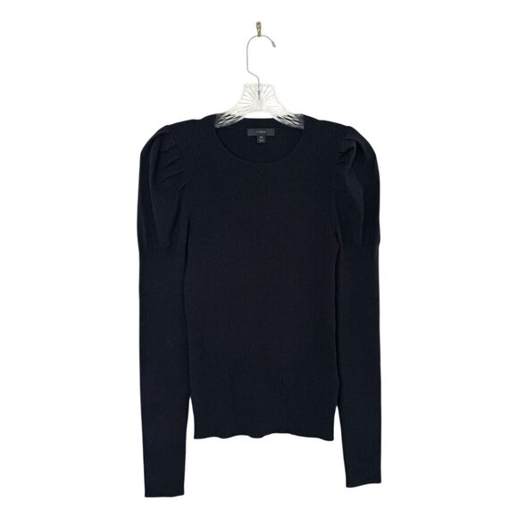 J. Crew Black Ribbed Long Sleeve Sweater - Picture 2 of 9